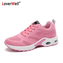 Осенние женские кроссовки; Розовая прогулочная обувь для женщин; женская обувь из сетчатого материала с воздушной подушкой; спортивная женская обувь; Размер 8; Tenis Mujer