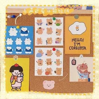 

3kinds color bear scrapbook girl stickers DIY scrapbooking album gift packaging mobile phone happy planner decorative stickers