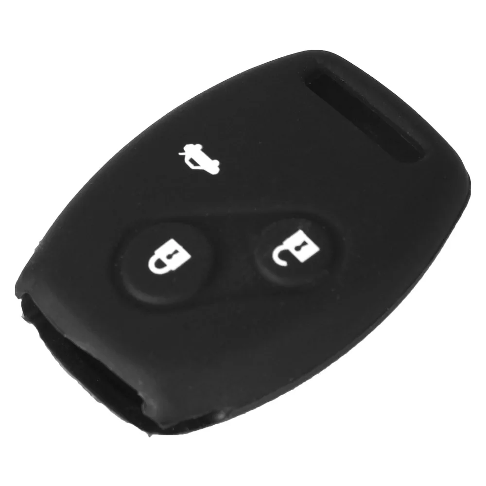 3 Buttons black KEYYOU 2/3 кнопки силиконовый пульт дистанционного ключа автомобиля чехол для Honda Fit Civic Jazz пилотное соглашение Freed высвобождаемый пилот StepWGN Insight - Цвет: 3 Buttons black