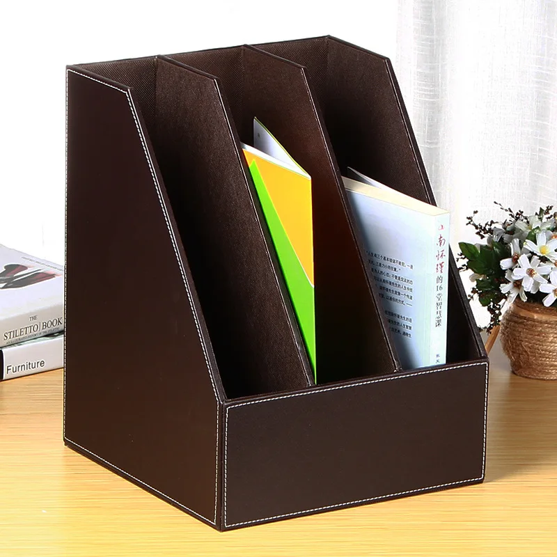

Ya pi shi Hide Substance Triple File Box Information Bar Office Supplies File Tray Desktop Stationery Organizing File Holder