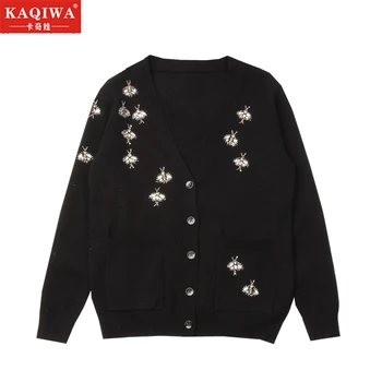 

super-hot sweater cardigan woman chic lazy old girl Japanese knitted sweater heavy jacquard net infrared jacquard quard jacket