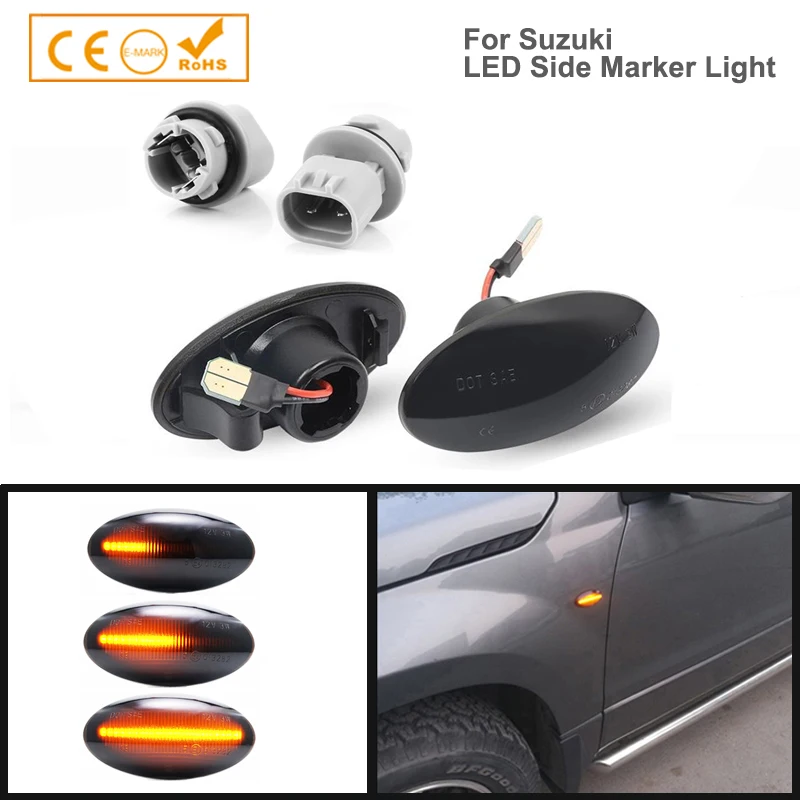 

2x Dynamic LED Turn Signal Side Marker Light For Suzuki APV Arena Alto Ignis Jimny Splash Swift MZ EZ FZ NZ RZ AZ SX4 Vtarai XL7