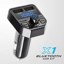 Портативный автомобильный тестер напряжения двойной USB зарядное устройство вольтметр Bluetooth FM передатчик автомобильный комплект MP3-плеер