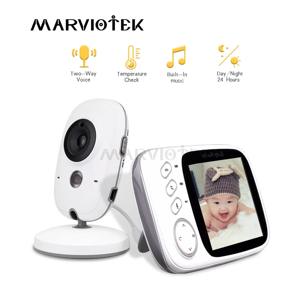 Video Baby Monitor Camera 2-Way Talk 3.2" Digital Wireless Night Vision LCD Play 