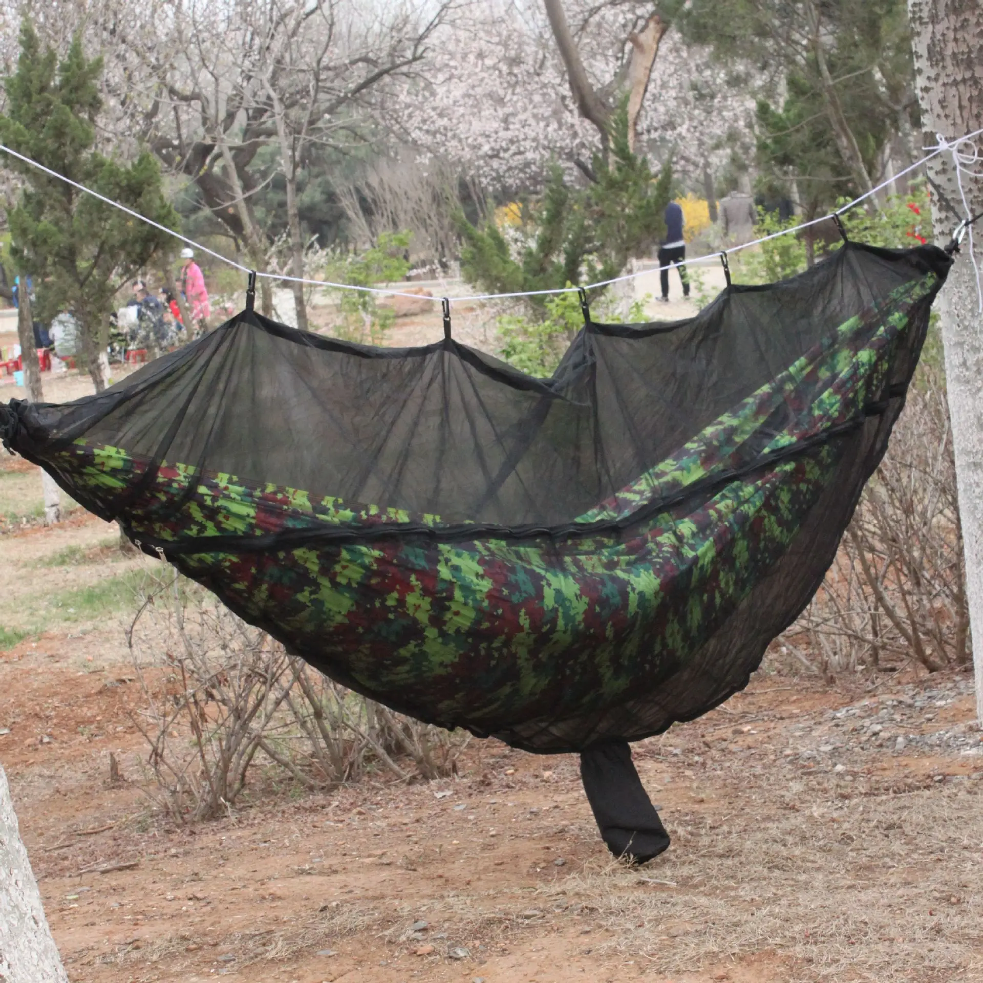

Black And White with Pattern Outdoor Camping Mosquito Nets Anti Mosquito 300 * 150cm Hammock wen zhang wang