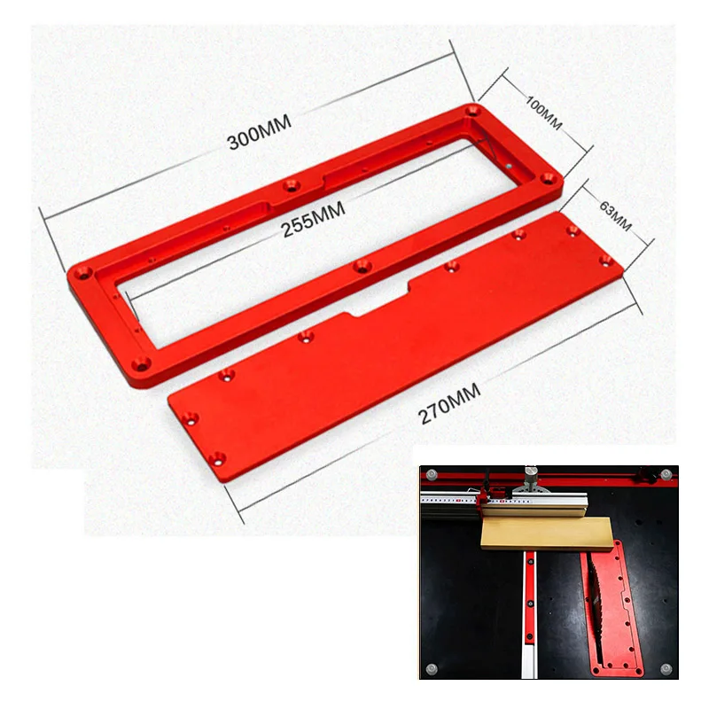 Калибр и 400/600/800 мм аллюминиевая ограда Метрическая линейка пилы откидная крышка пластина рутер стол вставка пластина Деревообработка DIY Инструменты - Цвет: Saw Flip Cover Plate