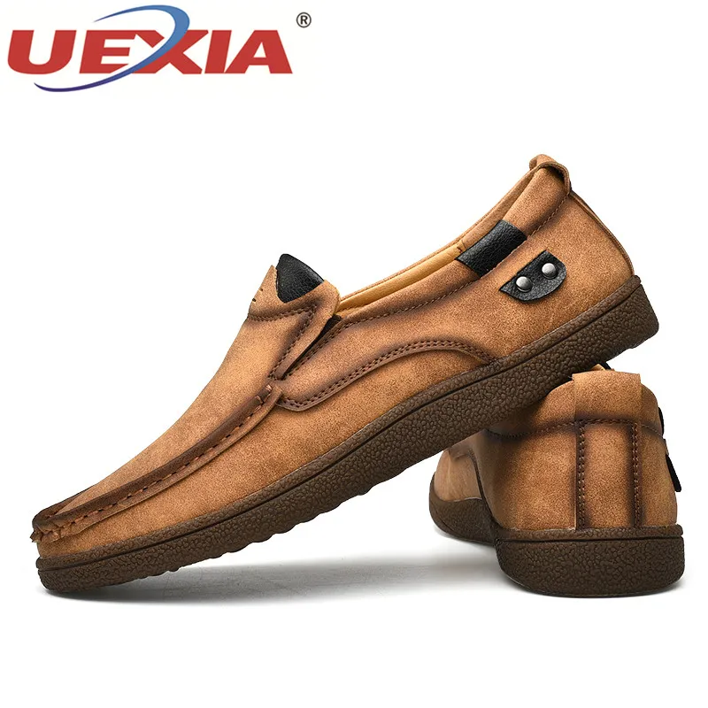 UEXIA; ручная работа; качественные мужские туфли из спилка; Новинка года; дышащие мужские повседневные туфли-оксфорды для вождения; мужская обувь на плоской подошве; Мокасины