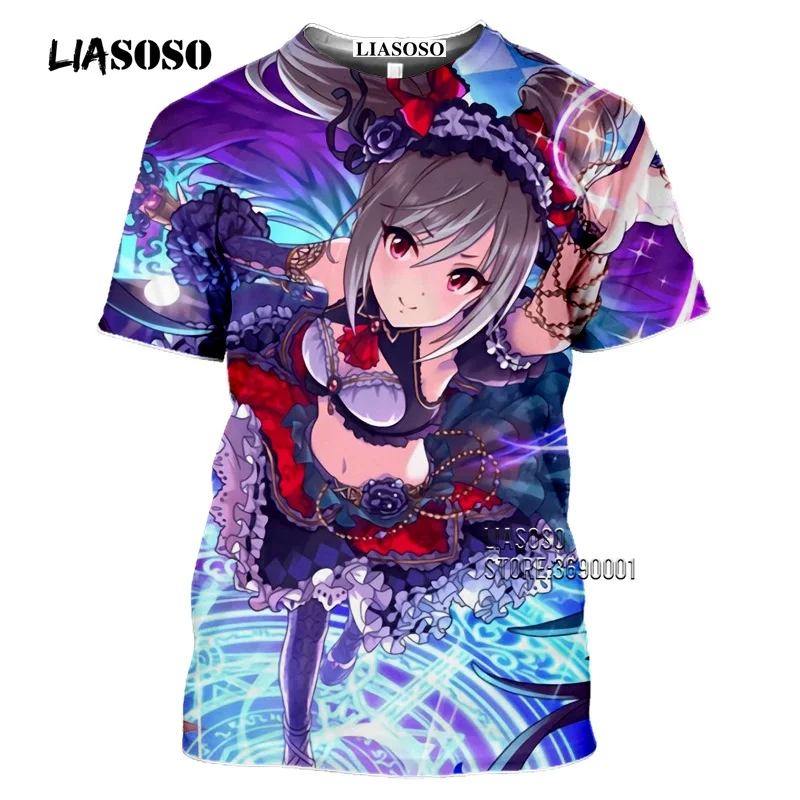 Мужская футболка с 3D принтом LIASOSO японский аниме Idol Master Kawaii симпатичная летняя
