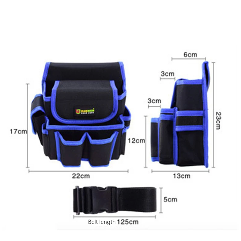 

Geoeon Screwdriver Waist Belt Tool Bag Multifunction Durable Waist Pocket Tool Belt Pouch Bag Electrician Repair Tool bag A96 Y1