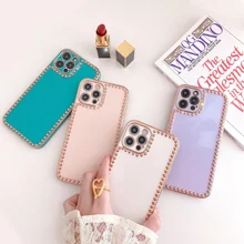 3D Heart Plated Cases for iPhone 12 Pro Max 11Pro X 11 XR Cover Luxury Electroplate Silicone Cases for iPhone 8 Plus 7 XS Coque