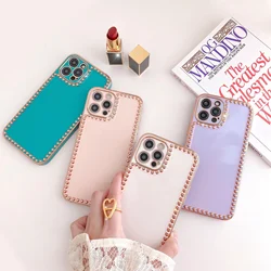 3D Heart Plated Cases for iPhone 12 Pro Max 11Pro X 11 XR Cover Luxury Electroplate Silicone Cases for iPhone 8 Plus 7 XS Coque