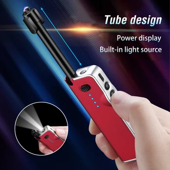 

Long BBQ Plasma Arc Lighter Usb Electronic Cigarette Lighter Flameless Windproof Metal Torch Candle Lighter for Outdoor Camping