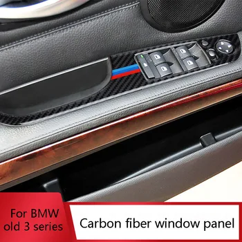 

4pcs for BMW 3 Series E90 E92 E93 Accessories LHD Car Interior Carbon Fiber Door Window Switch Panel Cover Trim Car Styling