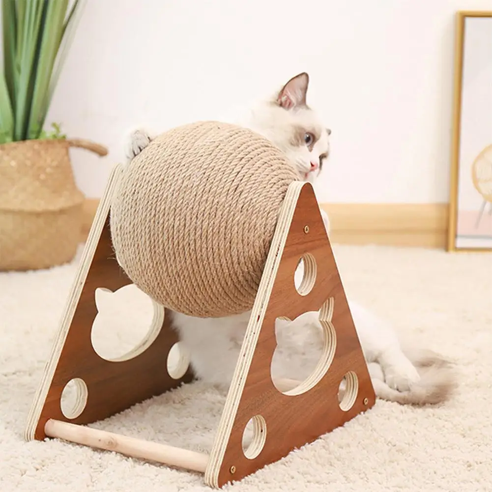 Игрушки для кошек из твердой древесины кошачьи шлифовальные когти ручная рана