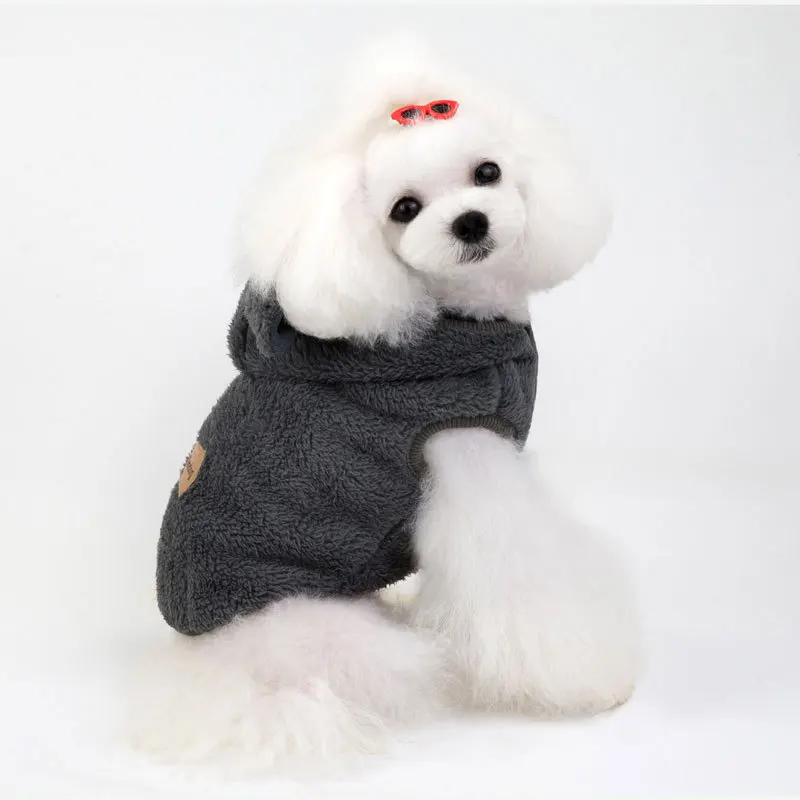 Dog Clothes Autumn and Winter Super Thick Small Puppy Dog Costume Grey Yellow Colors S-xxl Sizes Bulldog Dog Jacket Winter
