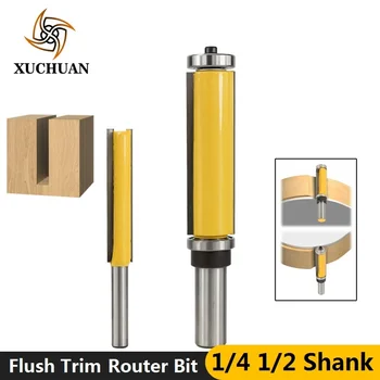 

Flush Trim Router Bit Straight End Mill Pattern Router Bit 1/4'' 1/2'' 8mm Shank Woodworking Trim Milling Cutter Wood Router Bit