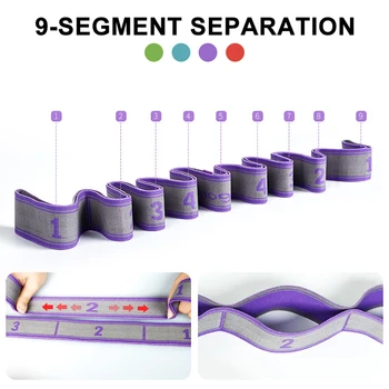 

1pc Y9 Segment Yoga Stretch Strap Training Belt Leg Body Fitness Exercise Gym Yoga Strap Yoga Belt Yoga Bands