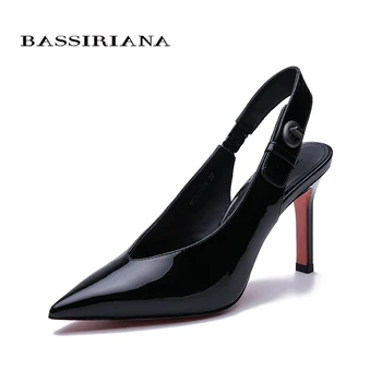 

BASSIRIANA the new women's high-heeled sandals with heels leather with pointed sandals shoes