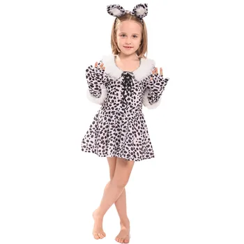 

Fancy Girls Animal Leopard Cosplay Anime Masquerade Party Kids Children Christmas Gift Stage performance Costumes
