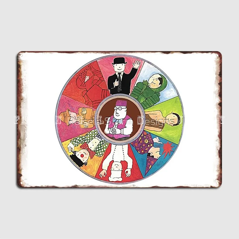 Mr Benn Colorful Circle Deign With The Shopkeeper In The Middle Poster Metal Plaque Party Design Poster Tin Sign Poster