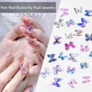 

2 pcs/set Resin Butterfly Nail Art Decoration Manual Stereo Mini Manicure Butterfly three-dimensional butterfly nails more vivid