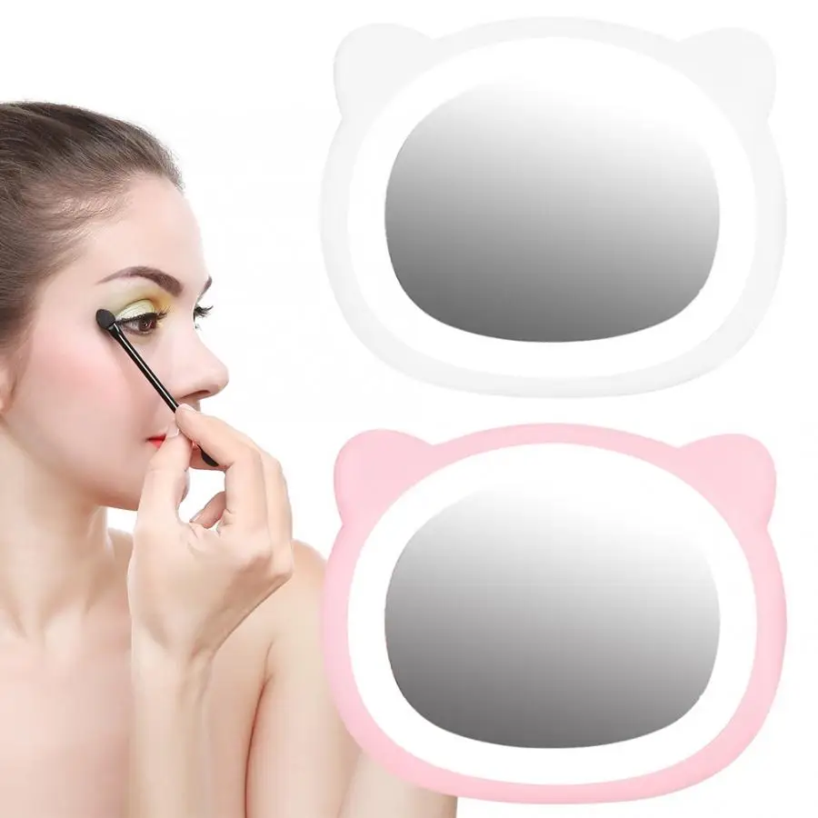 

USB Charging Portable LED Makeup Mirror Mini Fill Light Mirror Cosmetic Tool For Beauty Makeup Eyelash Brush