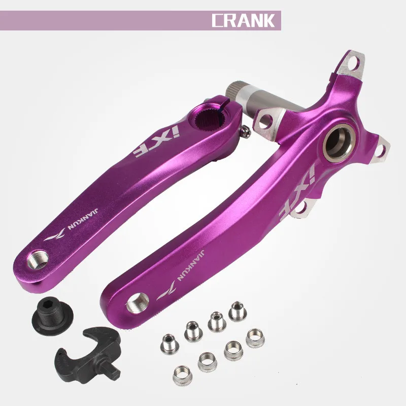 Модификация однодисковой правой и правой зубчатой оси с полой интегрированной рукояткой IXF для горного велосипеда - Цвет: Purple Crank