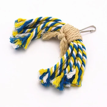 

Pet Toys Colorful Parrot Cotton Rope Bite Toy Swing Bird Toy Cotton Rope String Funny Small Bite Toy Pets Gift 20*7*20cm