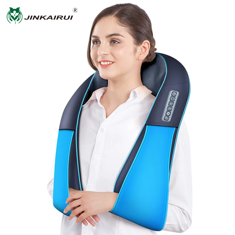 JinKaiRui U Shape Electrical Neck Massager Shawl Roller Heat Massage Electric Pain Neck and Shoulder Multi-function Massagem