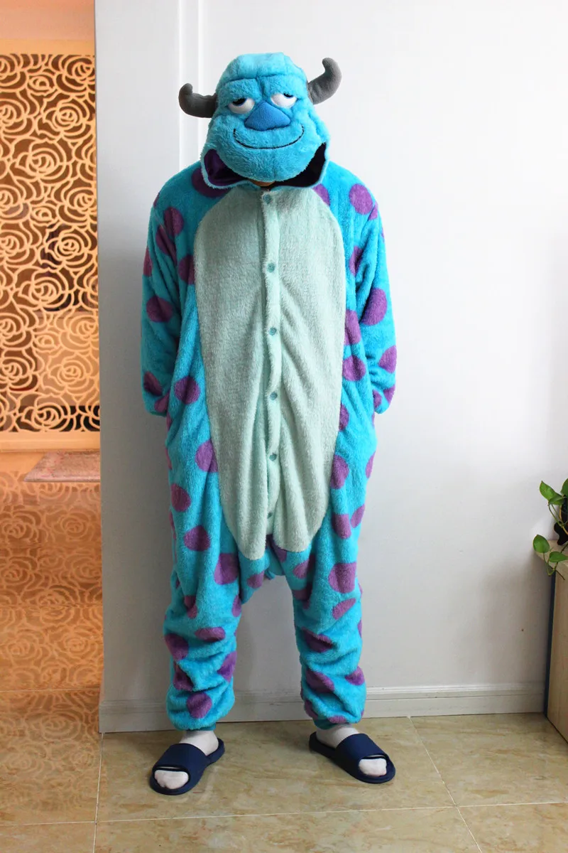 Monster James P. Sullivan and Mike Wazowski Kigurumi Adult's Cartoon Costume Sully Onesies Pajama