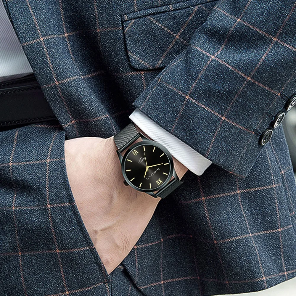 Кварцевые мужские часы из нержавеющей стали с ремешком спортивные аналоговые