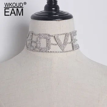 

EAM Jewelry / 2020 New Fashion Temperament Hollow Letter Cubic Choker Necklace Personality All-match Women's Accessories S#N330