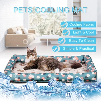 

S/M/L Pet Dog Mat Pet Cooling Sleeping Bed Mats For Dog Cat Puppy Cold Silk Ice Silk Summer Cooling Bed Cushion