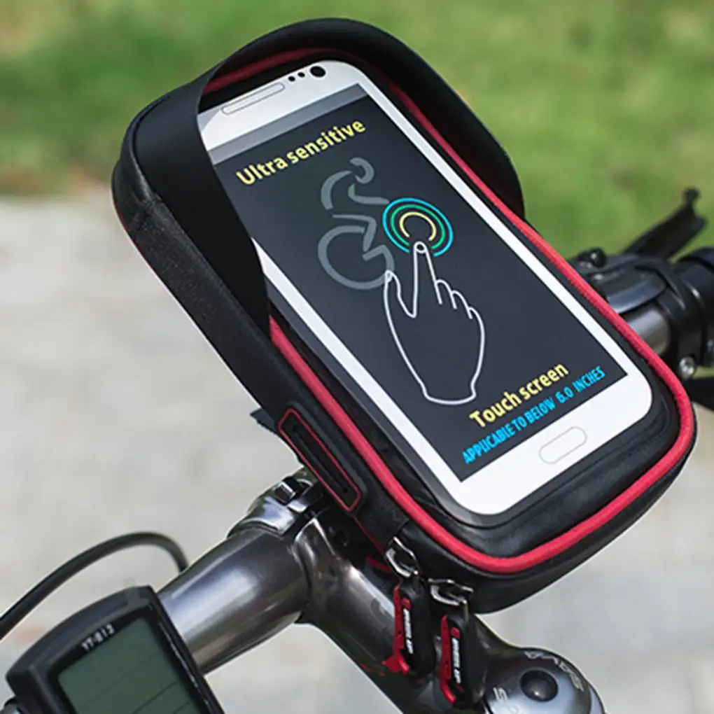 

elenxs Wheel Up Motorcycle Handlebar Phone Waterproof Case Bag Black Bicycle Bike Handlebar Phone Holder Stand Bracket