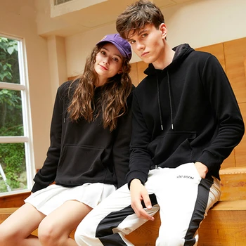 

New Spring and Autumn Plus Velvet Thick Solid color Sweatshirt Couples Hoodies pullover More size XS-XXXXL
