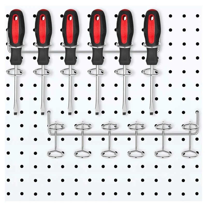 2 Pcs Screwdriver Holder for Pegboard with tool storage rack