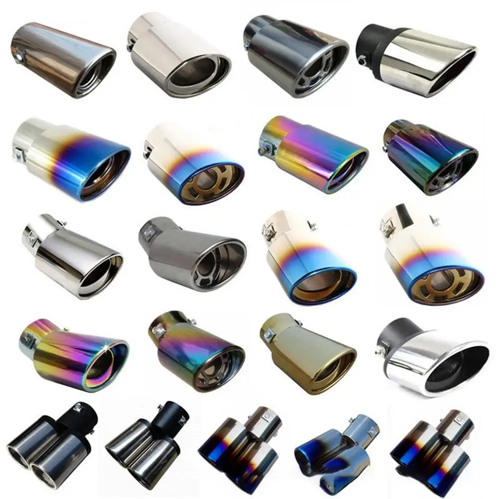 

Bright Silver Stainless Steel Tail Throat Exhaust Pipe Decoration Modification Sound Extinguisher