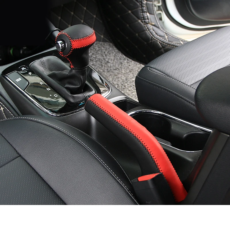 Lsrtw2017 автомобильный рычаг переключения передач ручной тормоз подлокотник рулевое колесо Крышка для Kia K3 Kia Cerato 2012- салонные молдинги аксессуары - Название цвета: lever handbrake trim