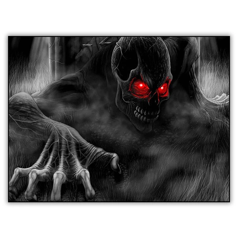 Abstract 5d Diy Diamond Painting Foto Horrible Ghost Demon Full Drill Square Crystal Diamond Mosaic Paintings Embroidery Art Kit Diamond Painting Cross Stitch Aliexpress