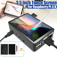 1 conjunto de 3.5 polegada tft lcd touchscreen + abs caso caneta toque chave de fenda display lcd monitor entrada hdmi para raspberry pi 4 b
