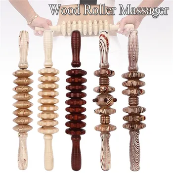 

6/8/9 Roller Handle Wood Roller Trigger Point Massage Stick Body Therapy Massager Muscle Relief Pain for Sciatica Lumbar Disc