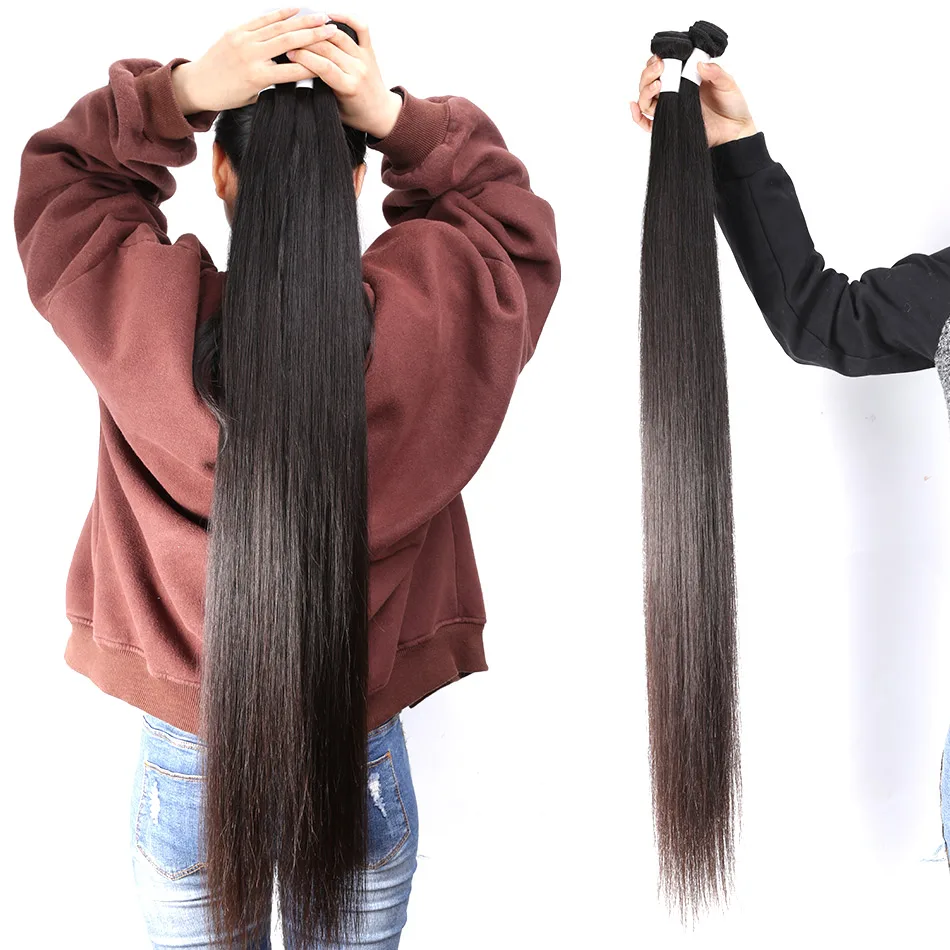 Links Hair 8-40 дюймов бразильские вплетаемые волосы 3 4 пряди с фронтальной тесьмой 28 30 дюймов прямые волосы remy для наращивания