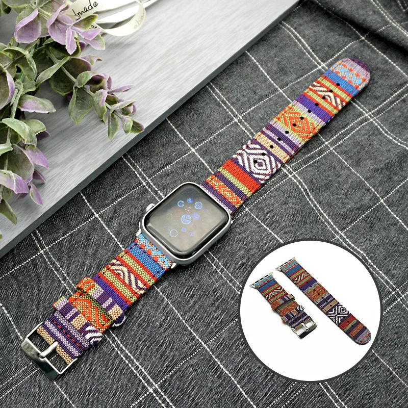 5Colors National Custom Style Nylon Smart Watch for Apple Watch Band 38mm 42mm Sport Band Apple Watch 5 4 3 2 Accessories