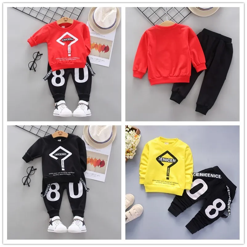 Fashion Children Clothing Spring Autumn Baby Girl Clothes Set Boys Cotton Jacket Pants 2 Pieces Toddler Costume Kids Tracksuits
