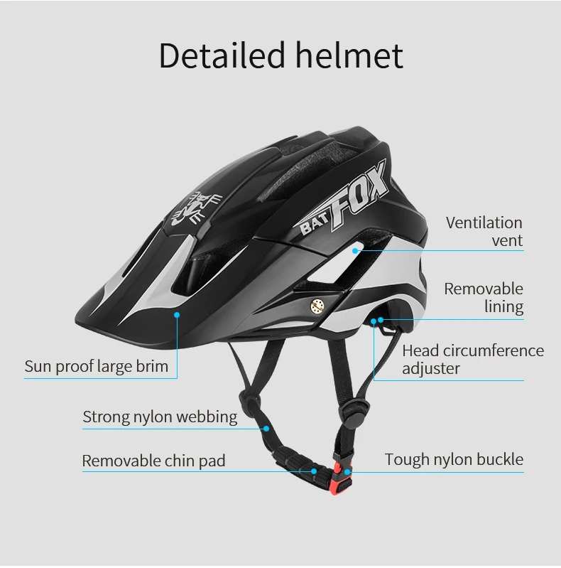 BATFOX 2019 Bicycle Helmet Men Women Road Mountain MTB Helmet Ultralight Integrally-molded Cycling Helmet Casco Ciclismo