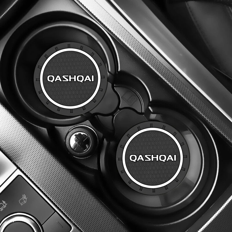 Alfombrilla antideslizante con ranura para tazas de agua para coche, accesorios de estilismo para NISSAN QASHQAI J10 J11 2011 2008 2018 2019, 2 uds.