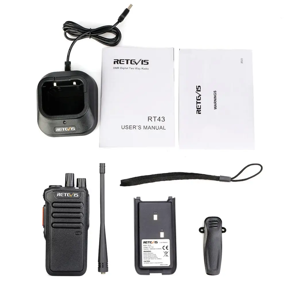 5 Вт Retevis RT43 DMR цифровое двухстороннее радио UHF 400-480 МГц 32CH радио коммуникатор USB зарядное устройство портативная рация цифровое/аналоговое радио