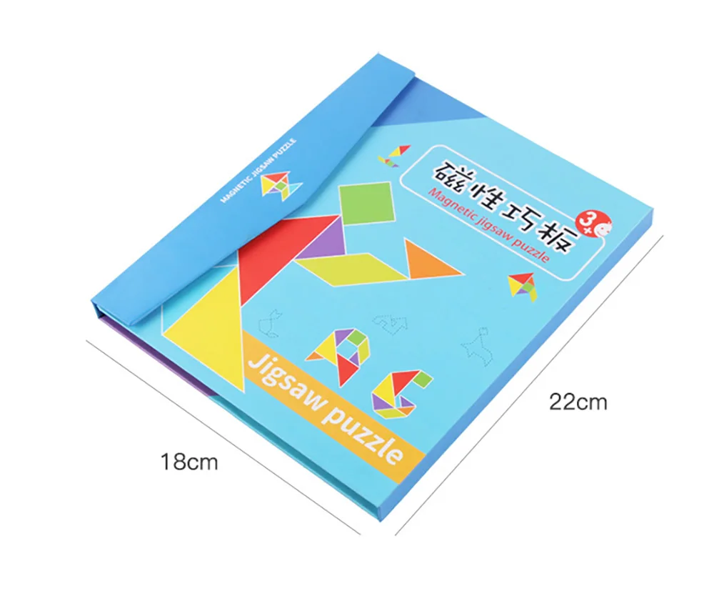 Дошкольное оборудование для раннего развития Детские магнитные головоломки детские игрушки бумажные магнитные пластины цветная книжная доска Танграм