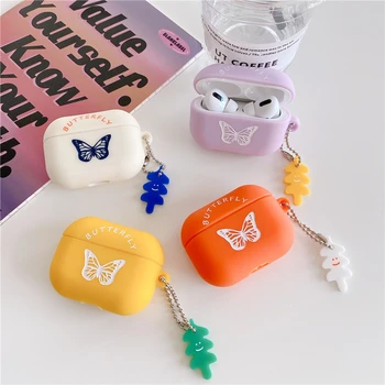 

Cute Butterfly Silicone Case For Apple AirPods 3 2 Protection Cover Headphone Charging Box Cases For air pods pro Earphone Capa