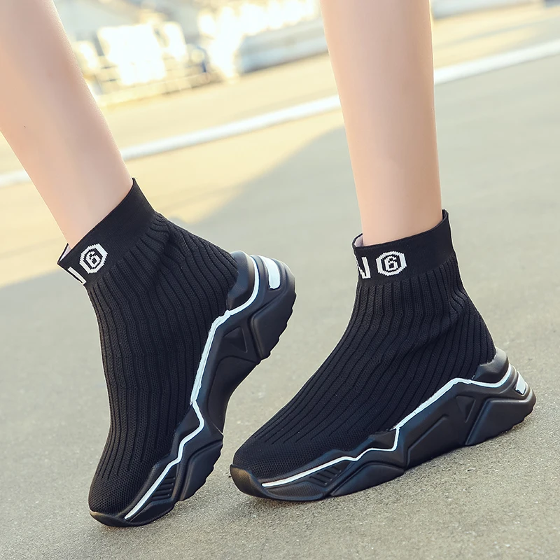 Stretch Socks Shoes Women 2020 Spring New Breathable Socks Boots